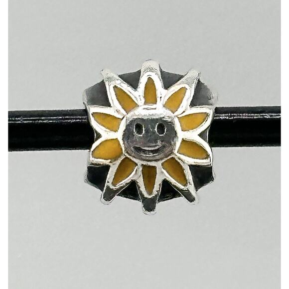 Pandora Smiling Sunshine Silver Enameled Bead 790532EN20 ALE 925 Retired - Picture 1 of 4